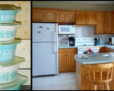 Woman Transforms Her “Ordinary” Kitchen With 1950s Turquoise Pyrex Dishes