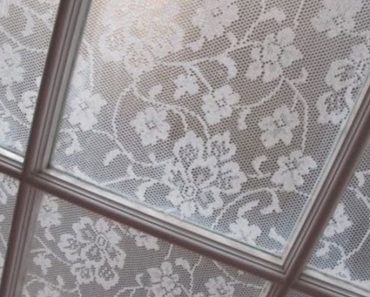 This Beautiful Windows Transformation Is Created Using Lace And Cornstarch